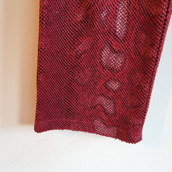 Urban Outfitters Reptile Red Pants Fishnet Overlay Size 10 Y2K - Picture 3 of 7